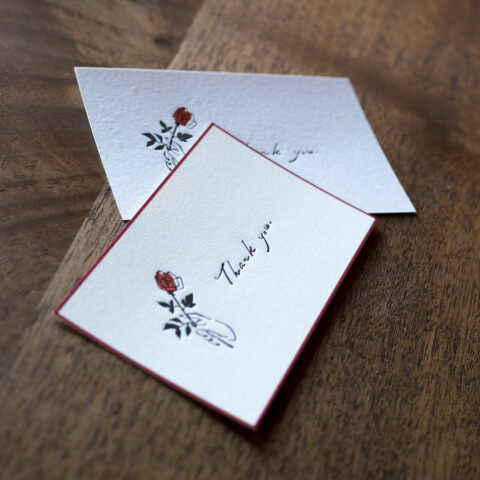 赤バラを贈るメッセージカード
