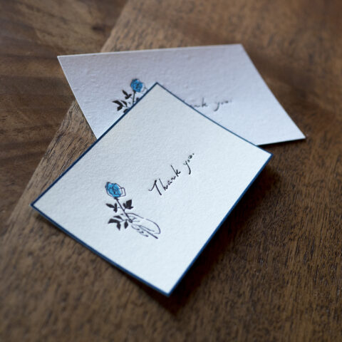 青バラを贈るメッセージカード